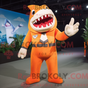 Orange Megalodon maskot...