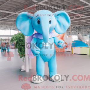 Sky Blue Elephant maskot...