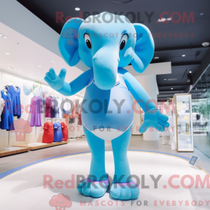 Sky Blue Elephant mascot...