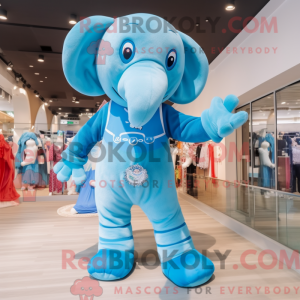 Sky Blue Elephant mascot...