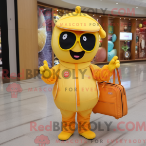 Gul aprikos maskot drak...