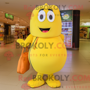 Gul Abrikos maskot kostume...