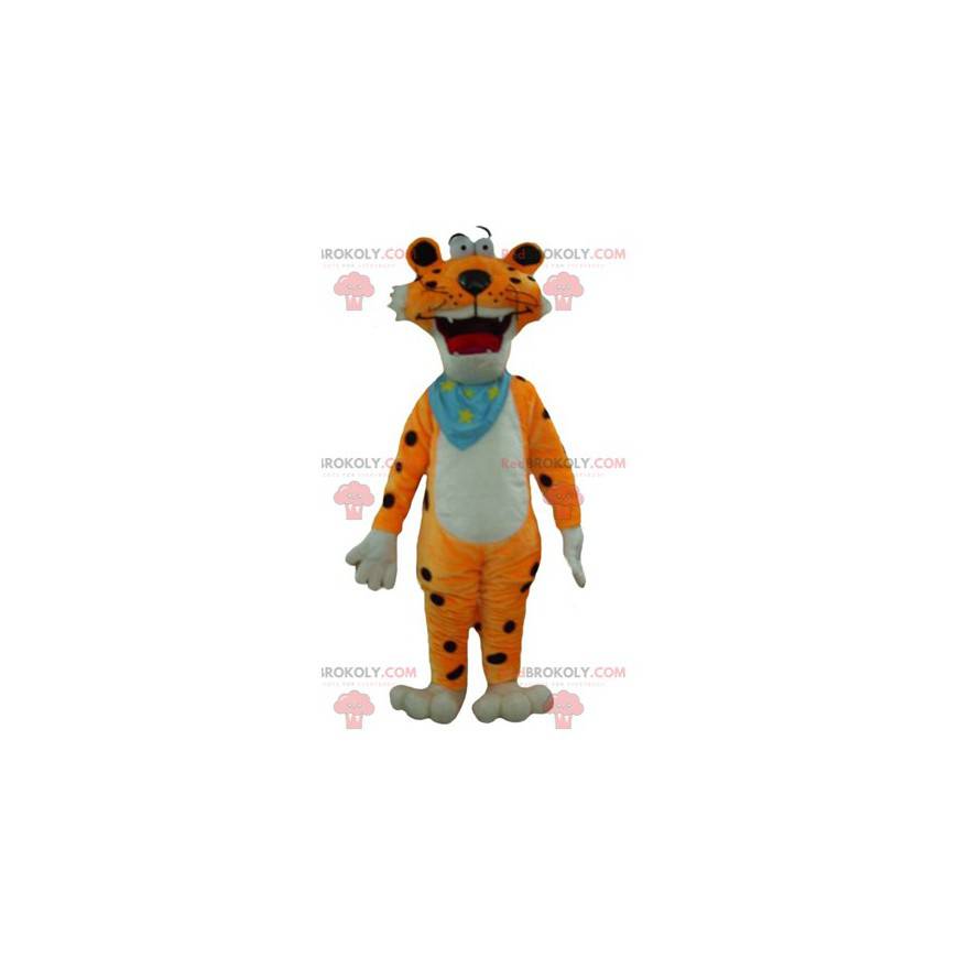 Zábavný a barevný oranžový bílý a černý tygr maskot - Zábavný a barevný oranžový bílý a černý tygr maskot -