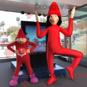 Red Trapeze Artist mascot...