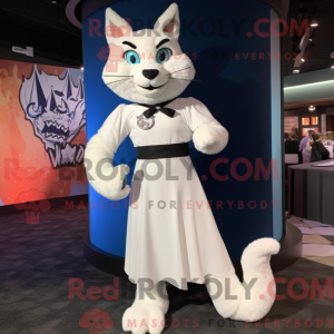 Hvit Lynx-maskotdraktfigur...