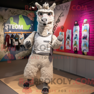 Gray Llama mascot costume...