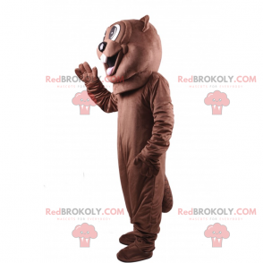 Mascotte de castor marron qui tire la langue - Redbrokoly.com