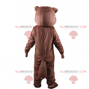 Brown beaver mascot sticking out its tongue - Redbrokoly.com