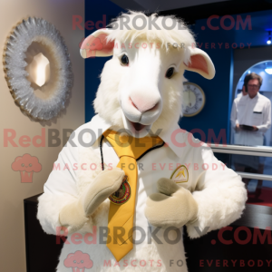 Cream Angora Goat mascot...