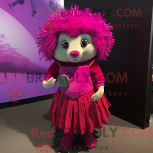 Magenta pindsvin maskot...