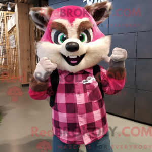 Pink Vaskebjørn maskot...