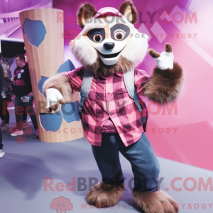 Pink Vaskebjørn maskot...