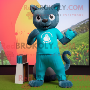 Cyan Jaguarundi maskot...