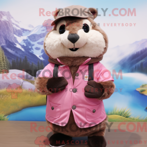 Pink murmeldyr maskot...