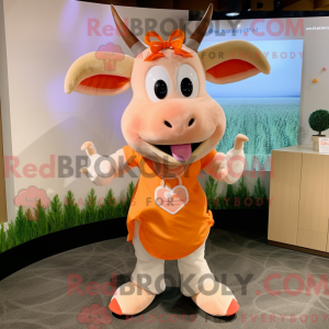 Peach Zebu mascot costume...