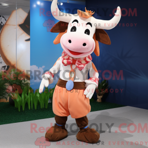 Peach Zebu maskot kostume...