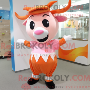 Peach Zebu maskot kostume...