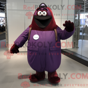 Maroon Aubergine maskot...