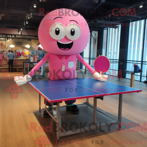 Pink bordtennisbord maskot...