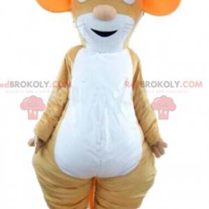 Mascotte de souris marron orange et blanche - Redbrokoly.com