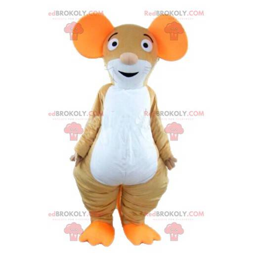 Orange und weißbraunes Mausmaskottchen - Redbrokoly.com