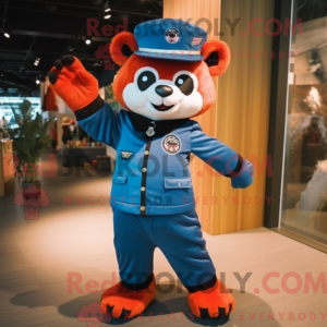 Blå Rød Panda maskot...