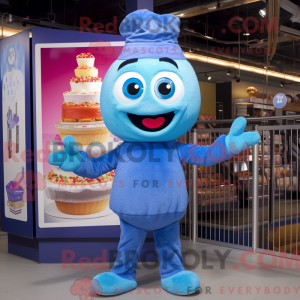 Blå Cupcake maskot kostume...