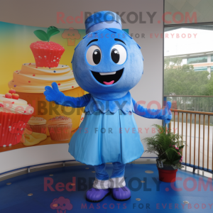 Blue Cupcake mascot costume...