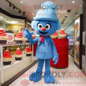 Blå Cupcake maskot kostume...