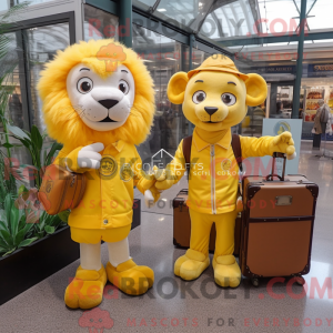 Citrongul løve maskot...