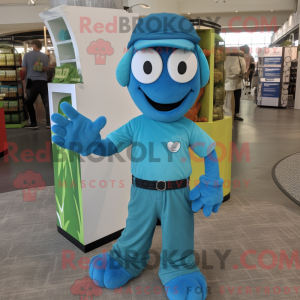 Cyan armband maskot kostym...