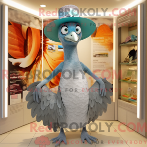 Gray Peacock maskot kostume...