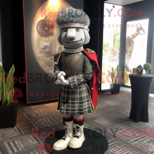 Sølv sekkepipe maskot drakt...