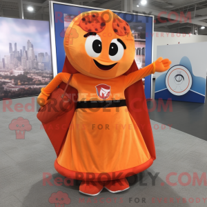 Orange Pizza maskot kostume...