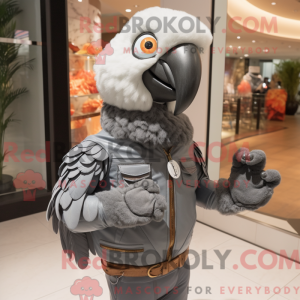 Grå papegøje maskot kostume...