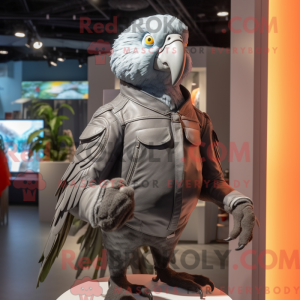 Grå papegøje maskot kostume...