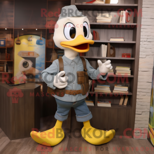 Gray Duck maskot kostume...