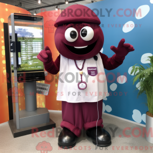 Maroon Phone mascot costume...