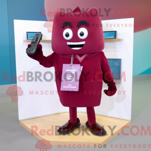 Maroon Phone maskot kostume...