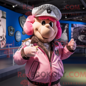 Rosa men maskotdraktfigur...