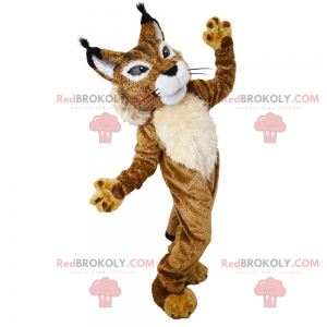 Mascotte animaux de la savane - Lynx bicolore - Redbrokoly.com