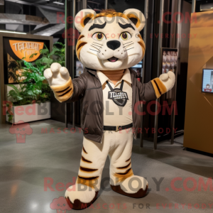 Tan Tiger maskot kostume...