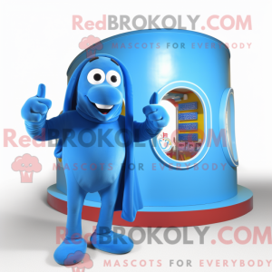 Blue Hot Dog mascot costume...