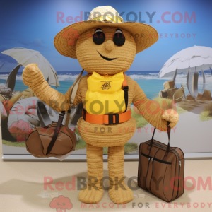 Tan Scarecrow mascot...
