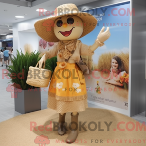 Tan Scarecrow mascot...
