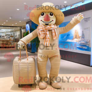 Tan Scarecrow maskot...