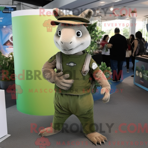 Olive Armadillo Maskottchen...