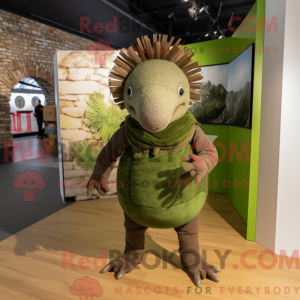 Olive Armadillo Maskottchen...