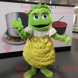Limegrøn lasagne maskot...