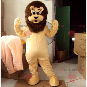 Leeuw mascotte met bruine manen - Redbrokoly.com